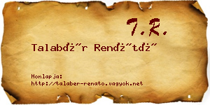 Talabér Renátó névjegykártya